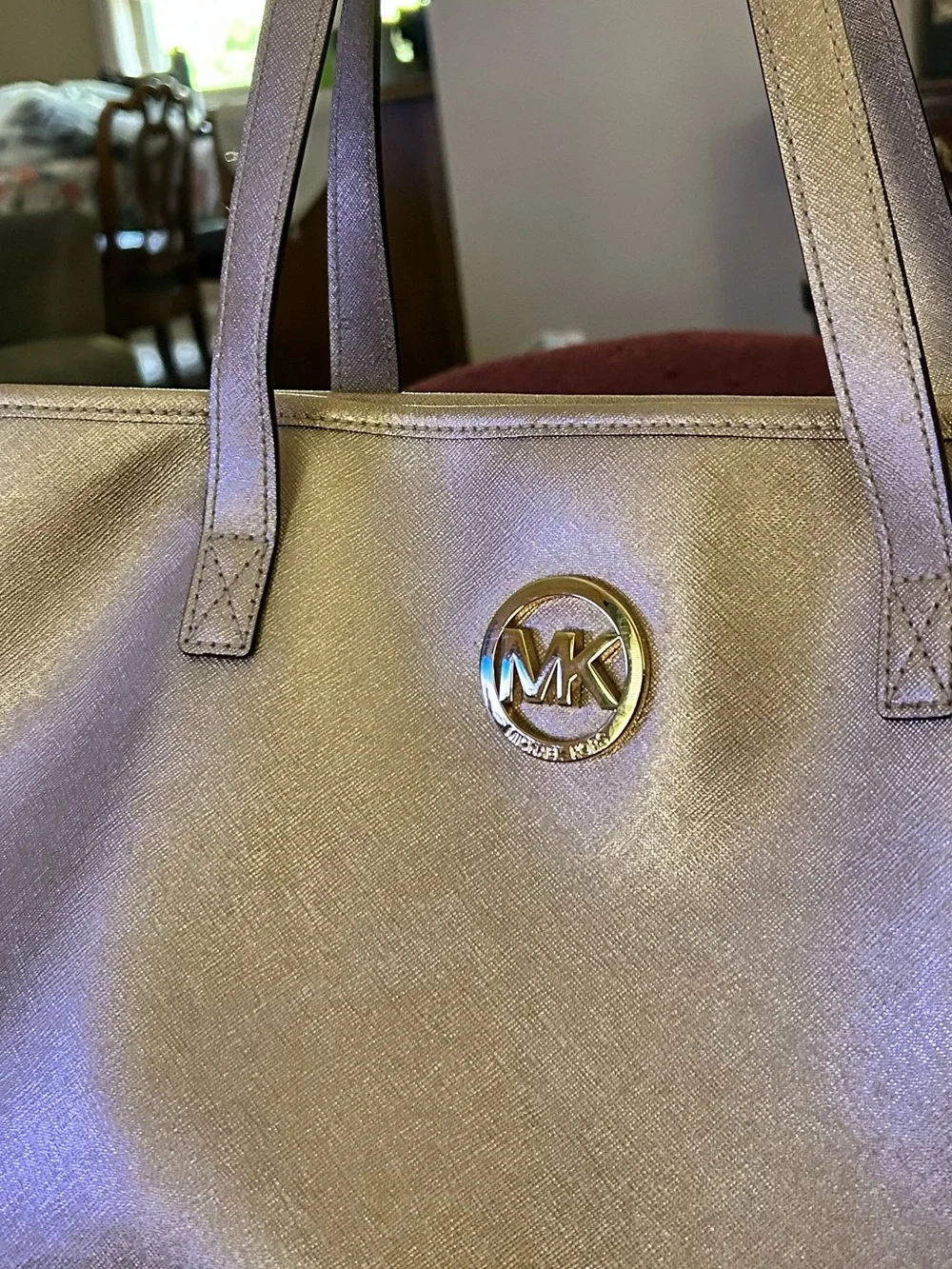 Michael Kors Metallic Gold Tote with MK Emblem